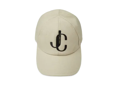 Jimmy Choo Paxe Cotton Baseball Cap With JC Logo "Sand Dune"