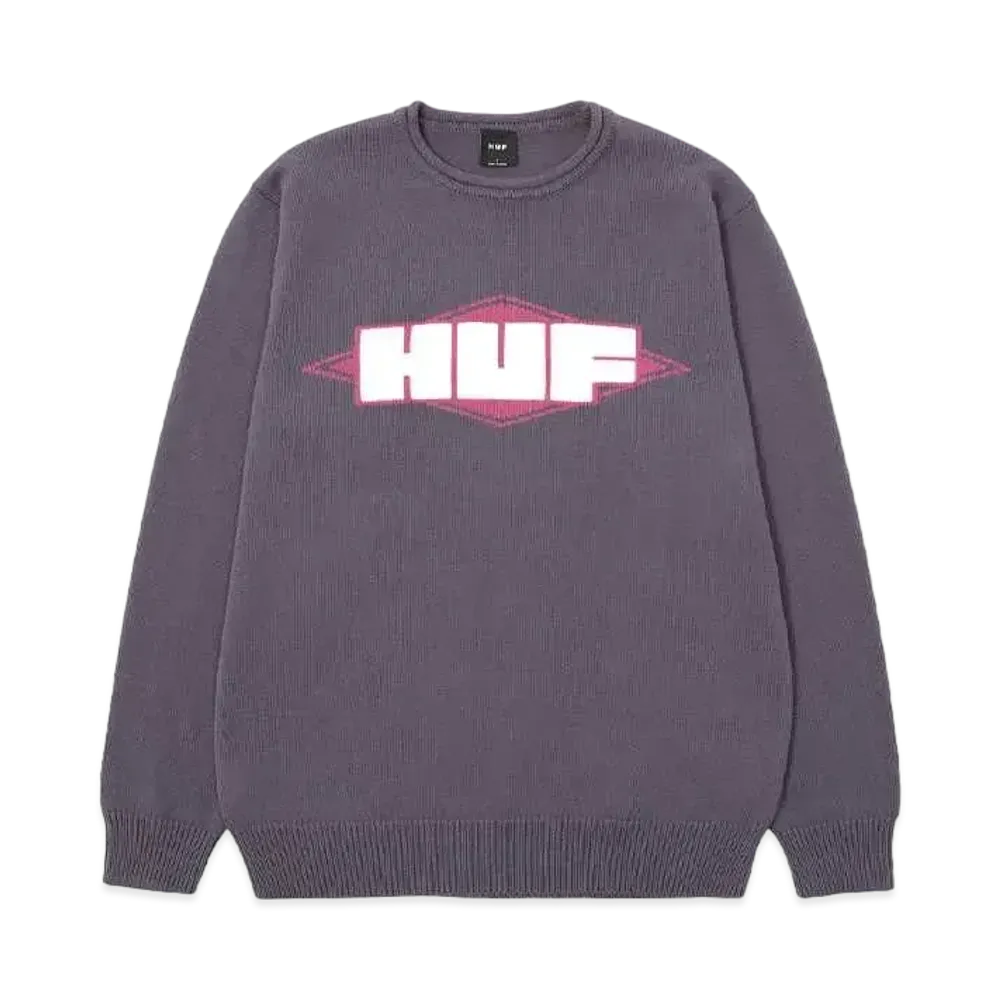 HUF Fall 24 Quality Jacquard Sweater "Light Plum"