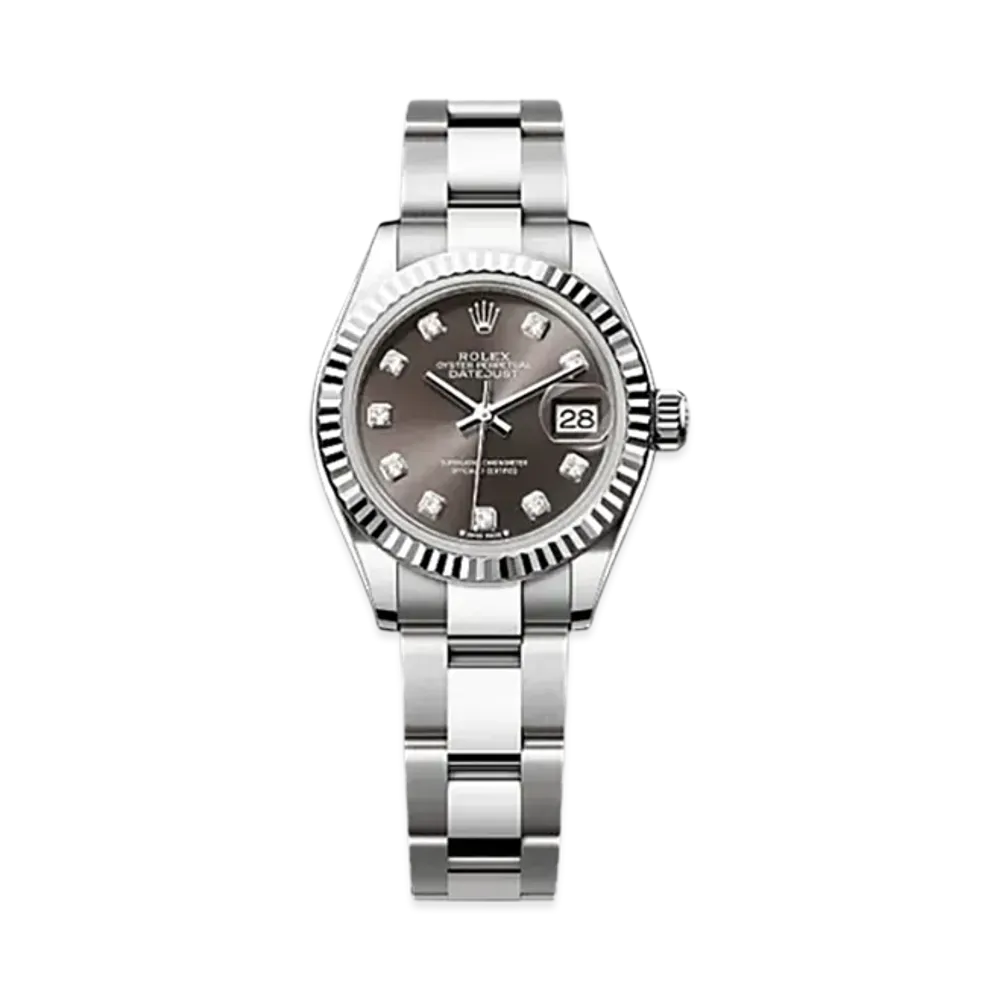 ROLEX Lady-Datejust Oystersteel & White Gold "Brown"