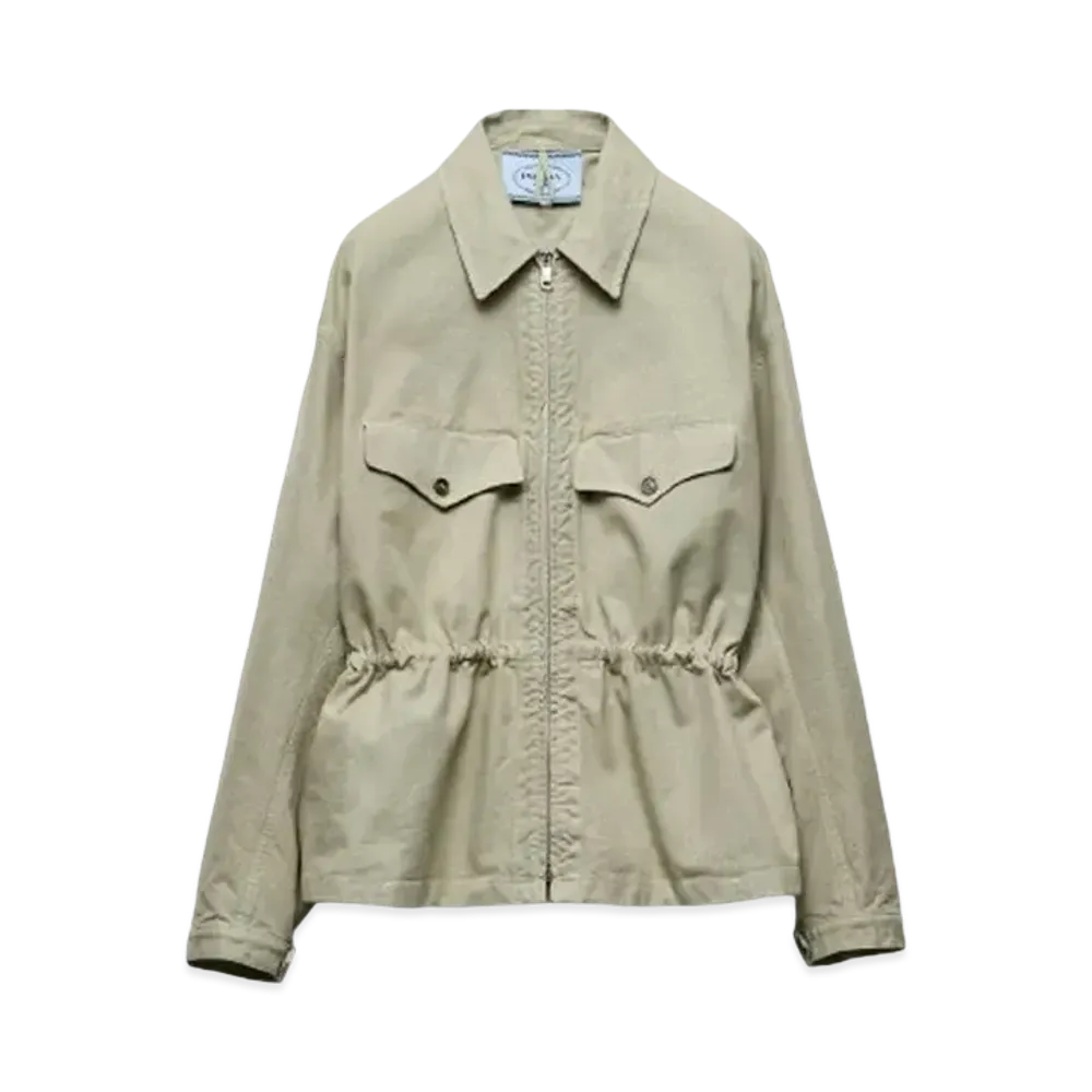 PRADA Women's Old Canvas Blouson Jacket "Green"