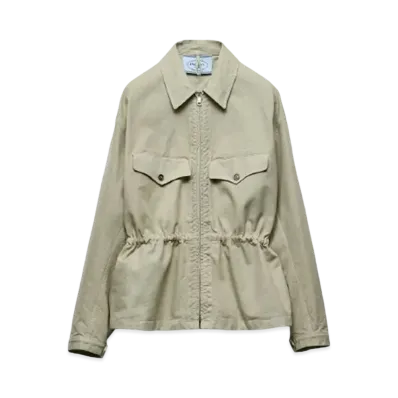 PRADA Women's Old Canvas Blouson Jacket "Green"