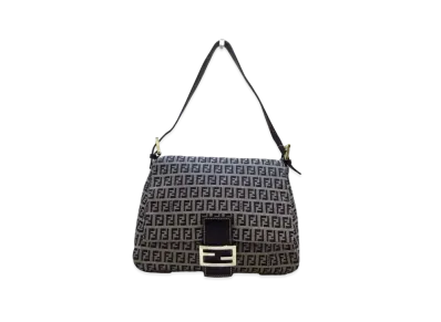 FENDI Mamma Baguette One Shoulder Bag Canvas "Gray"