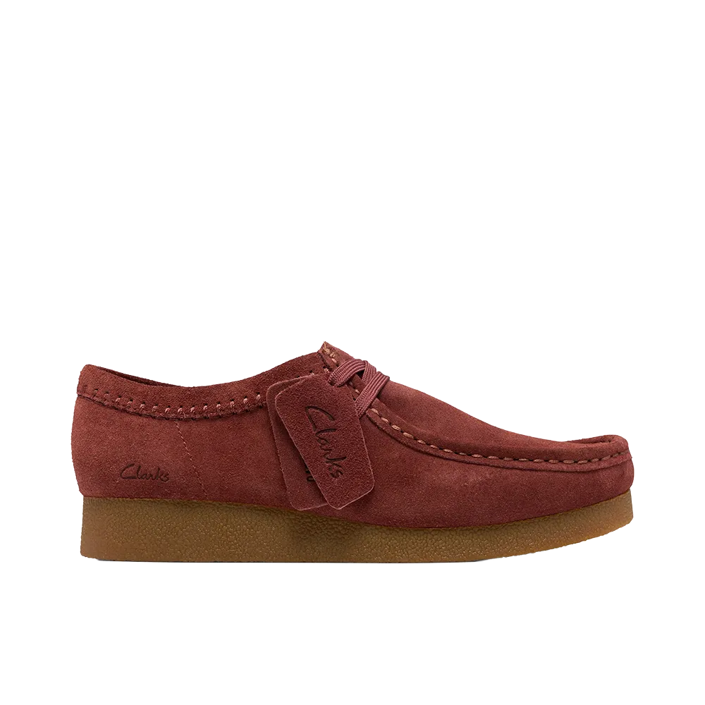 Clarks Women's Wallabee EVO Shoes "Maroon Suede"