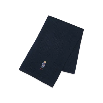 Polo Ralph Lauren Solid Denim Bear Scarf "Classicnavy"