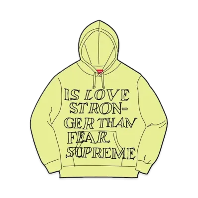 Supreme Stronger Than Fear Hooded Sweatshirt "Lime"