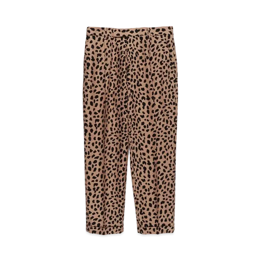 WACKO MARIA LEOPARD PLEATED TROUSERS (TYPE-2) "Beige"
