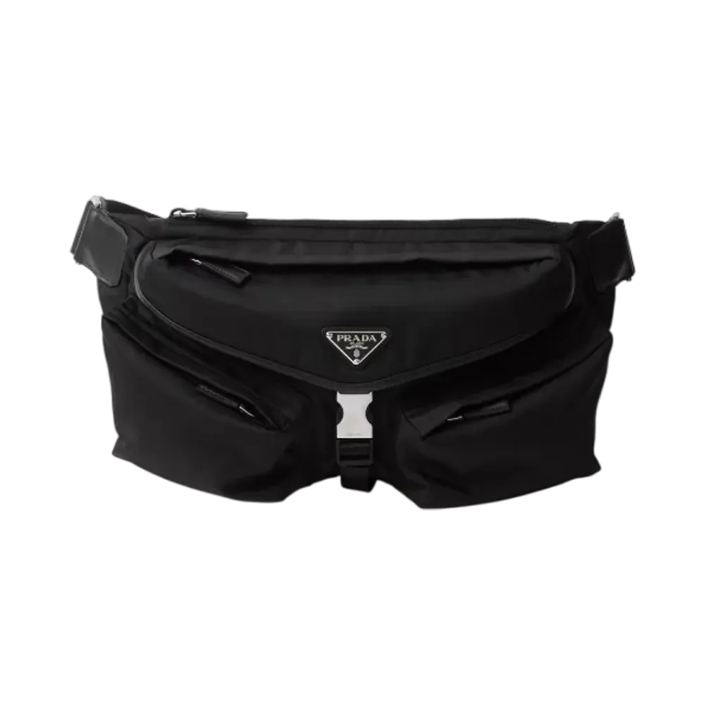 PRADA Re-Nylon x Leather Shoulder Bag "Black"
