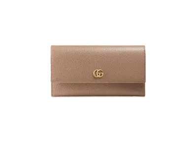 GUCCI GG Marmont Leather Continental Wallet "Beige"