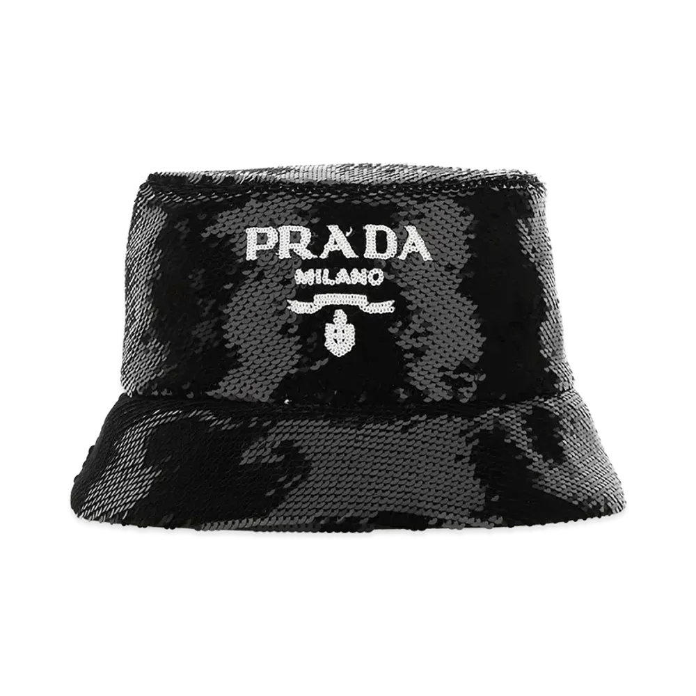 PRADA Women's Sequins Bucket Hat "Black"