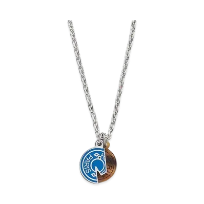 Hermes Carrousel Necklace "Bleu De France/Palladium"
