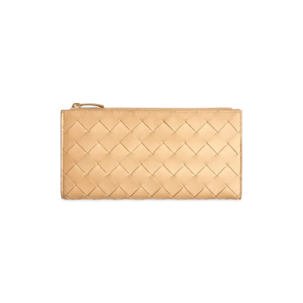 Bottega Veneta Bifold Zipped Wallet "Almond"