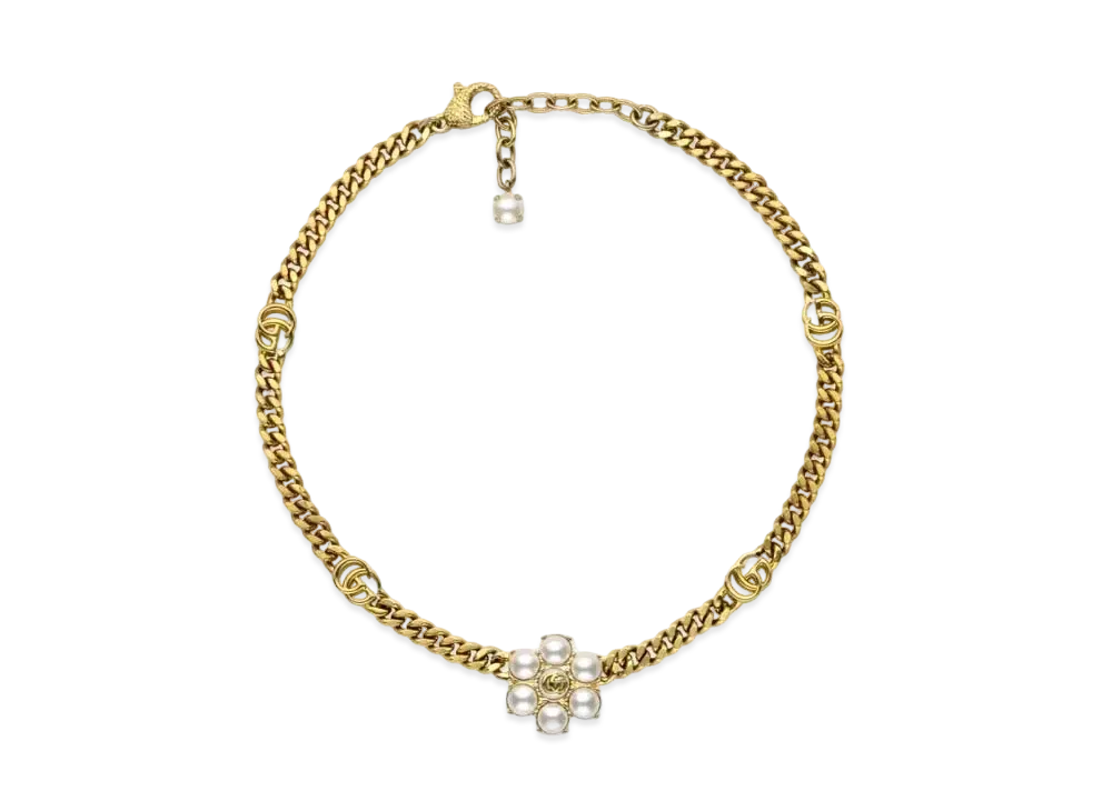 グッチ パール ダブルG ネックレス 645663 I4620 8078