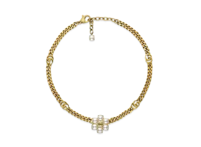 GUCCI Pearl Double G Necklace