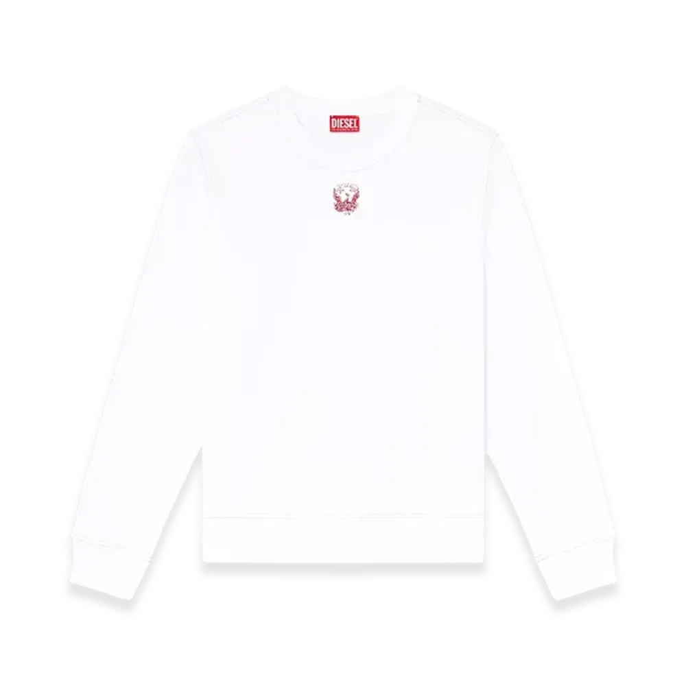 Diesel S-Ginn-T1 Sweatshirt With Embroidered Phoenix "White"
