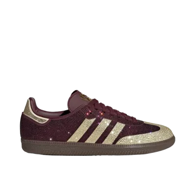 adidas Women's Samba OG Rhinestone "Maroon/Warm Vanilla"