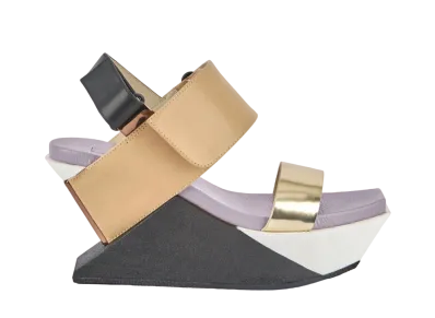 UNITED NUDE Women's Delta Wedge Sandal "Gold/Beige" 26430005-1