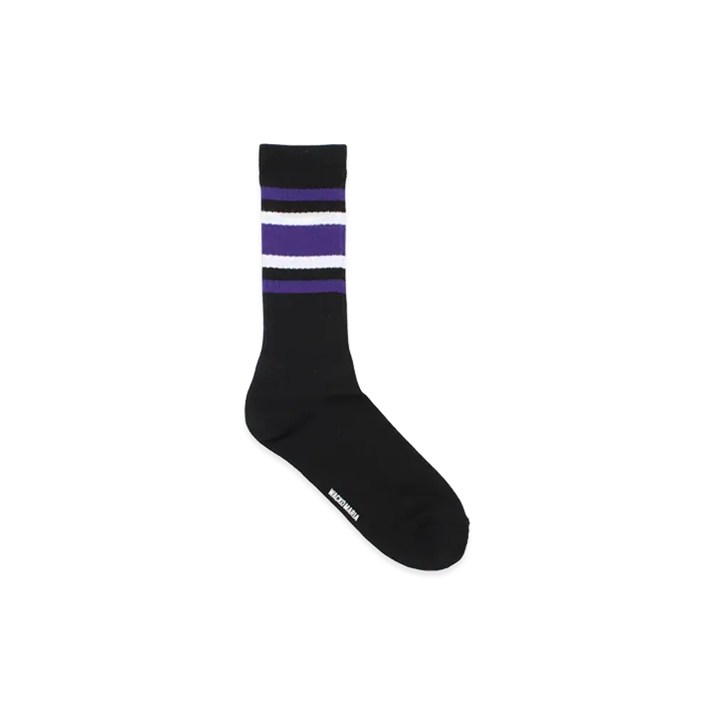WACKO MARIA Sports Socks "Black/Purple"