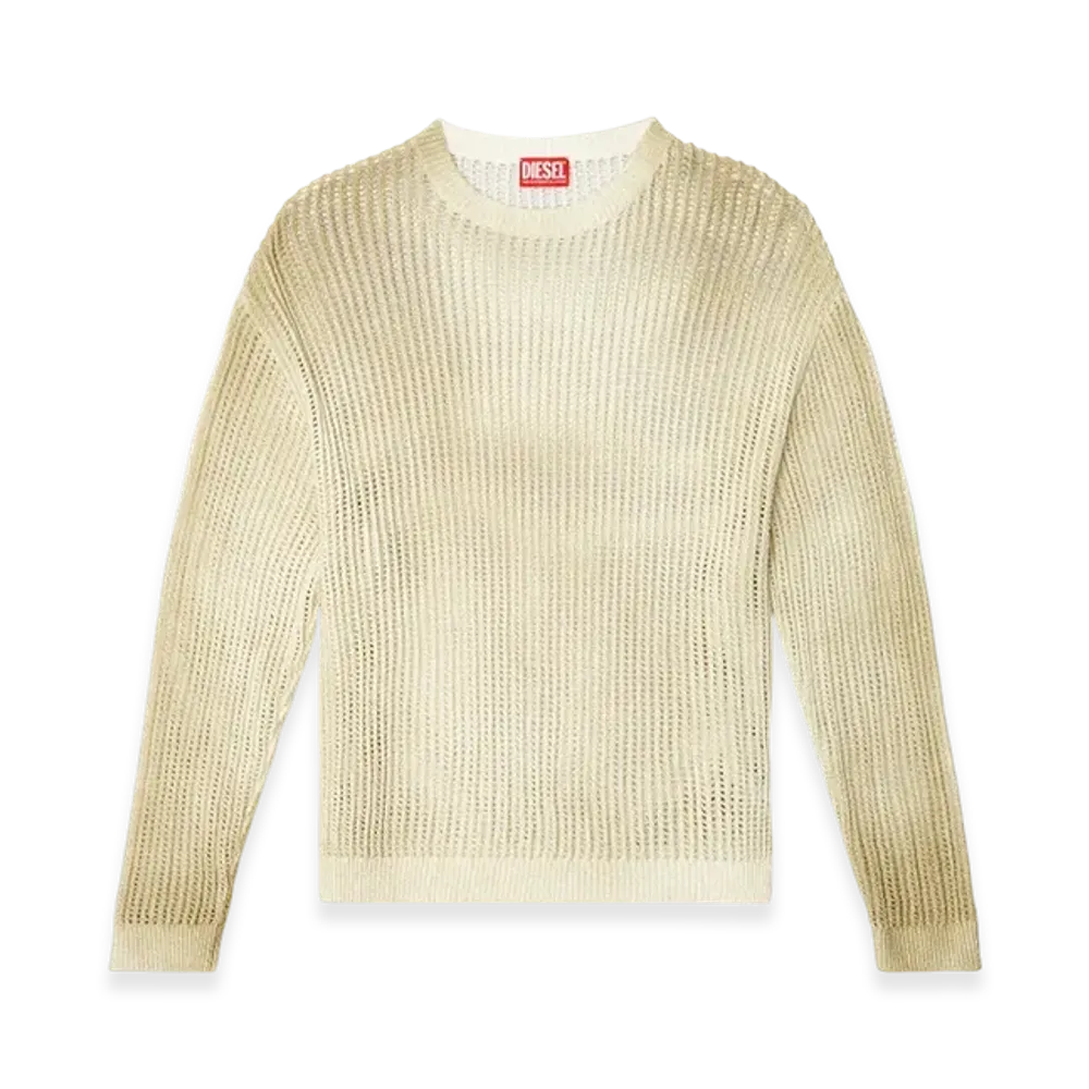 Diesel K-Skuat Open-Knit Jumper With Distressed Effect "Beige"