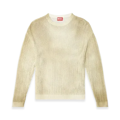 Diesel K-Skuat Open-Knit Jumper With Distressed Effect "Beige"