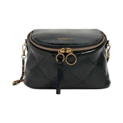 CHARLES & KEITH Upfula Quilted Cross-Body Bag "Black"