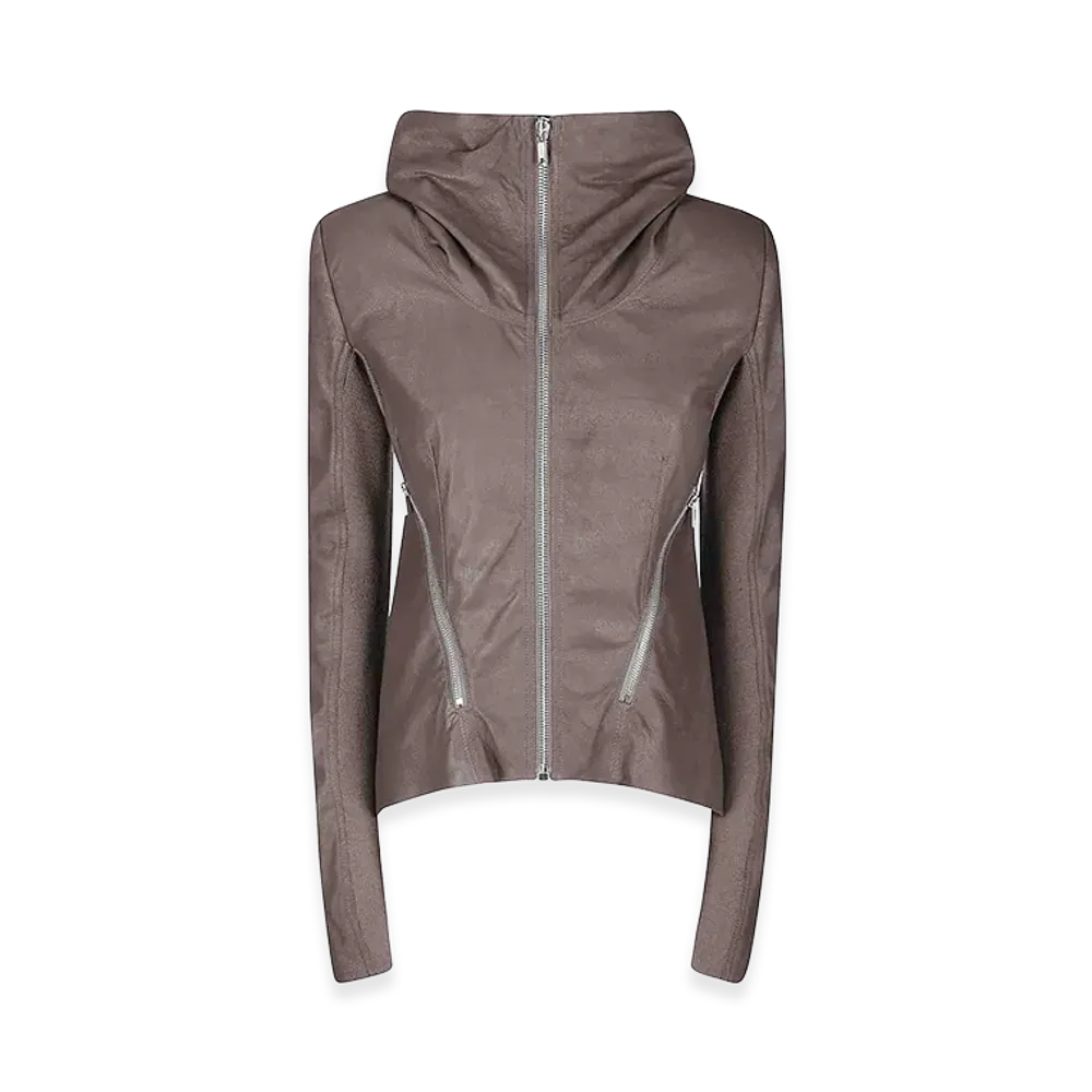 Rick Owens Women's zipped Naska Biker Jacket "Brown"