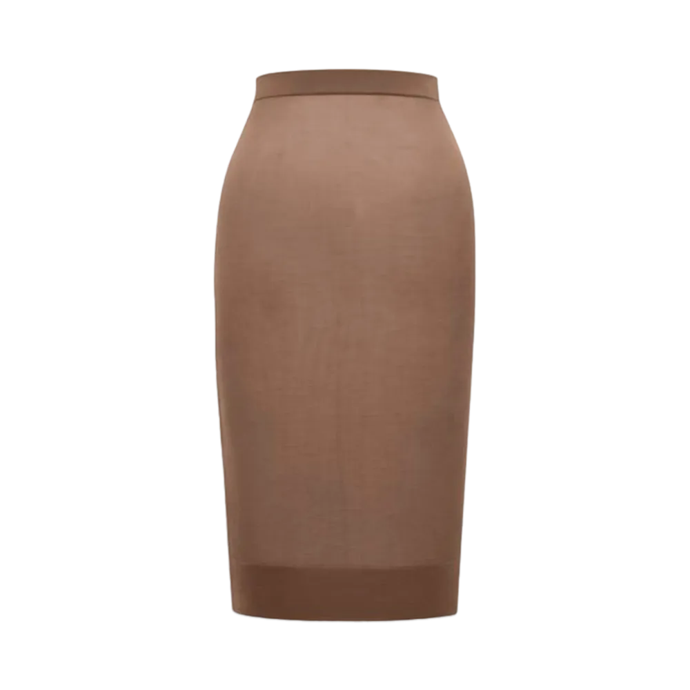 Saint Laurent Women's Pencil Skirt in Knit "Marron"
