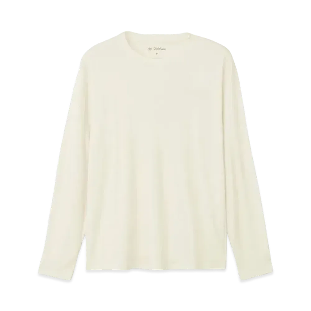 Goldwin Cotton Covered Yarn Smooth Long Sleeve T-shirt (Unisex) "White"