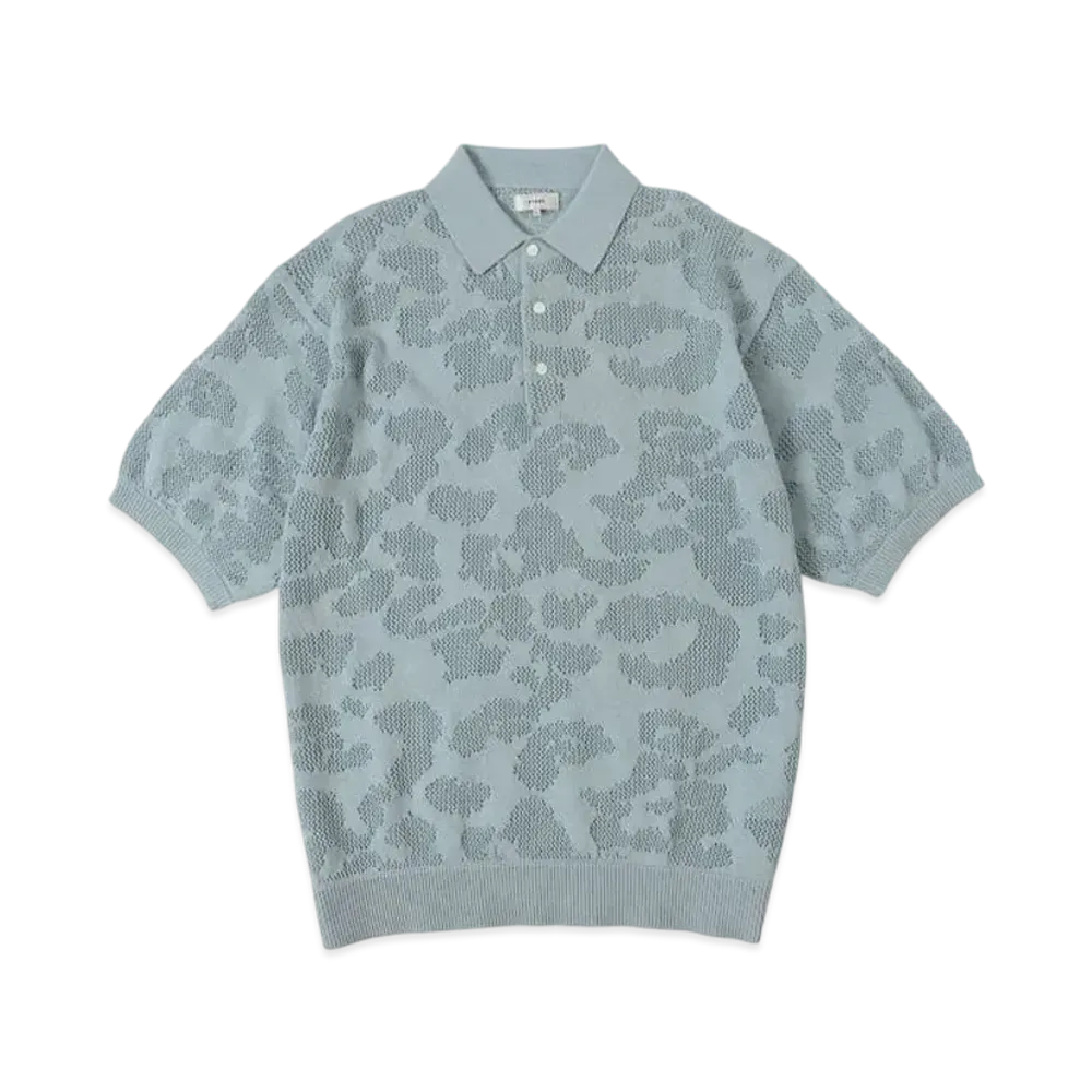 BEAMS 12 Gauge Mesh Polo Shirt "Sax"