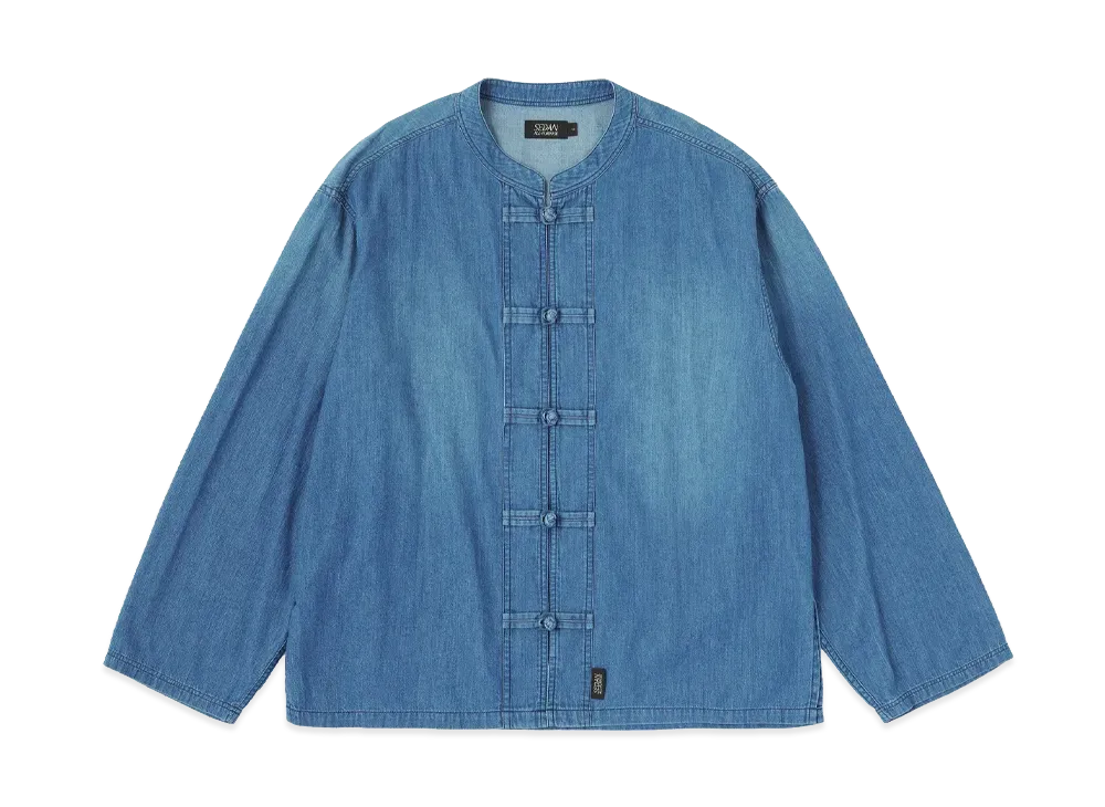 SEDAN ALL-PURPOSE Light Denim Kungfu Shirt "Indigo"
