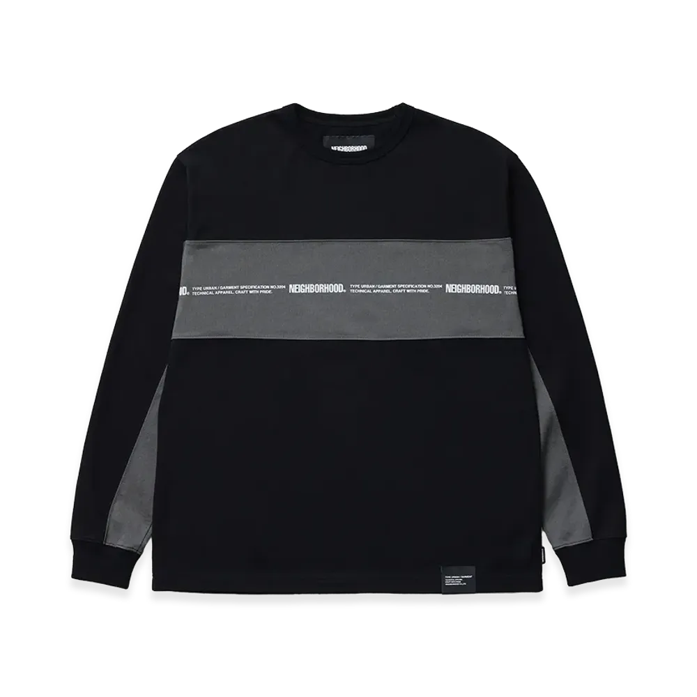 NEIGHBORHOOD Two-Tone Crewneck LS "Black"