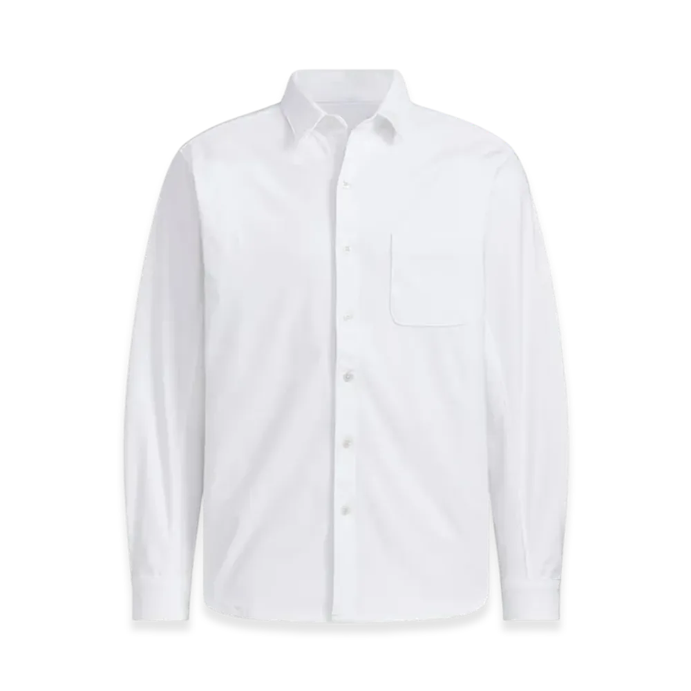 adidas Premium Casual Lightweight Knit Long Sleeve Shirt "White"