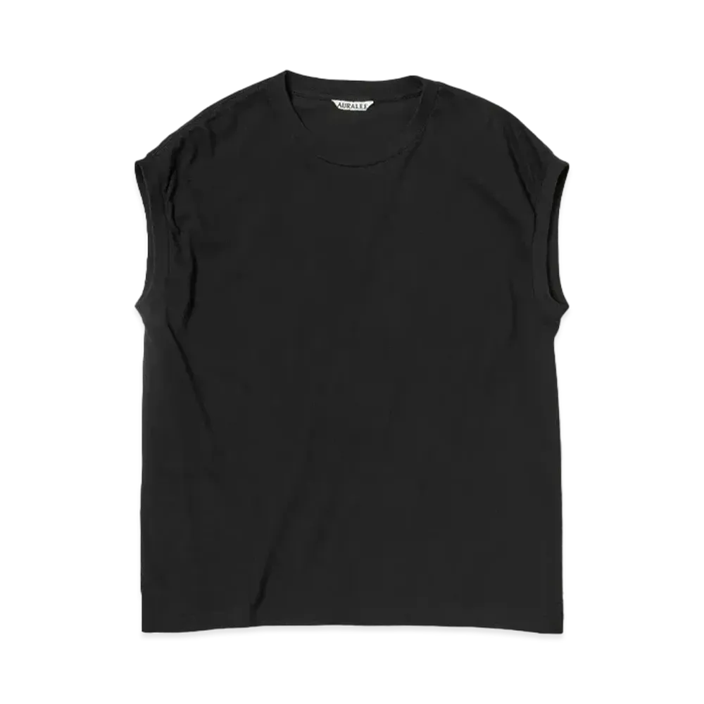 AURALEE Seamless Crew Neck Sleeveless "Black"