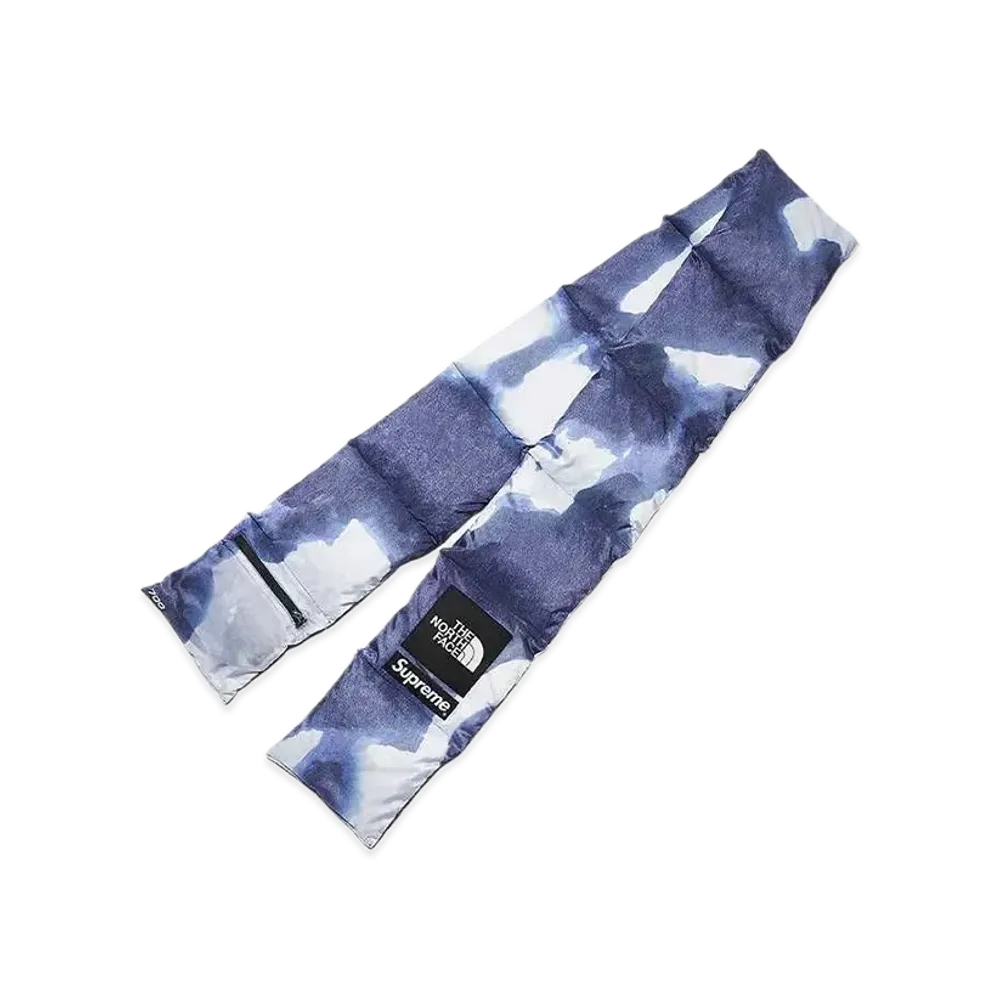Supreme x The North Face Bleached Denim Print 700-Fill Down Scarf "Indigo"