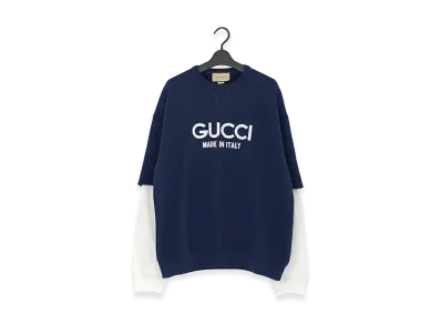 GUCCI Logo Print Sweatshirt "Navy"