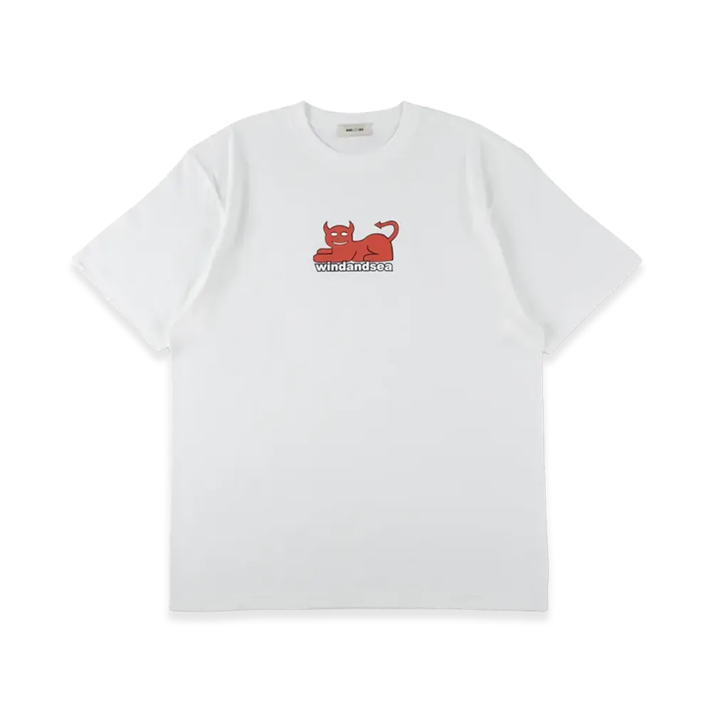 WIND AND SEA x Toy Machine Devil Cat Tee "White"