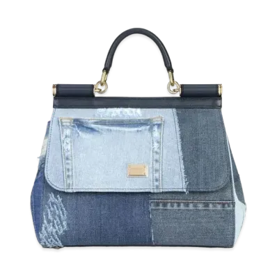 Dolce&Gabbana Sicily Bag Medium Denim Patchwork "Blue"