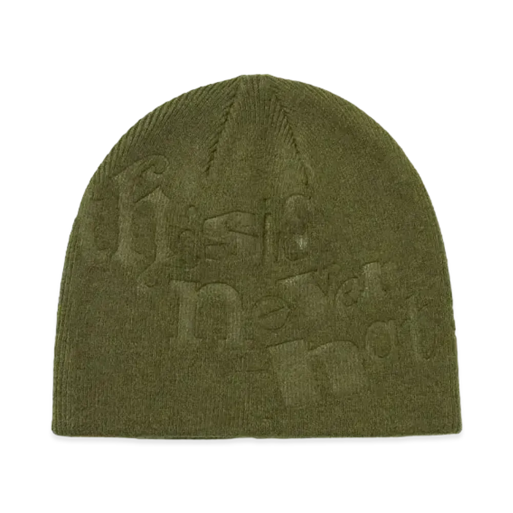 thisisneverthat Debossed No Cuff Beanie "Olive"
