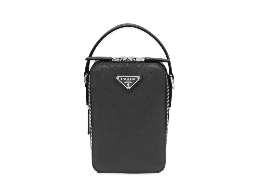 PRADA Brique Saffiano Leather Bag "Black"