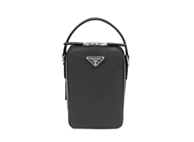 PRADA Brique Saffiano Leather Bag "Black"