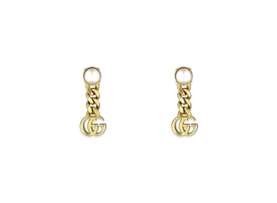 GUCCI Pearl Double G Earrings