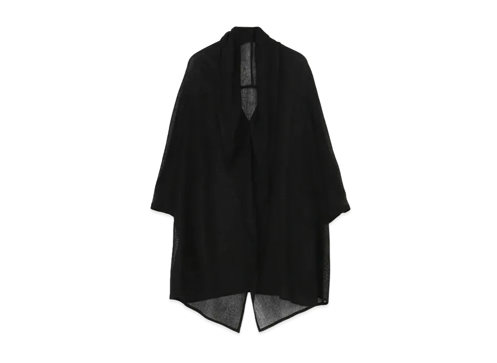 Yohji Yamamoto Y's LENO CLOTH SHAWL COLLAR LONG CARDIGAN "Black"
