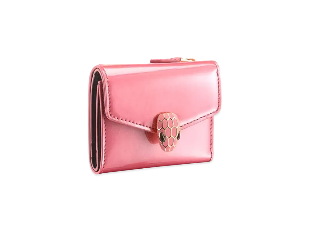 BVLGARI Serpenti Forever Trifold Wallet "Pink"