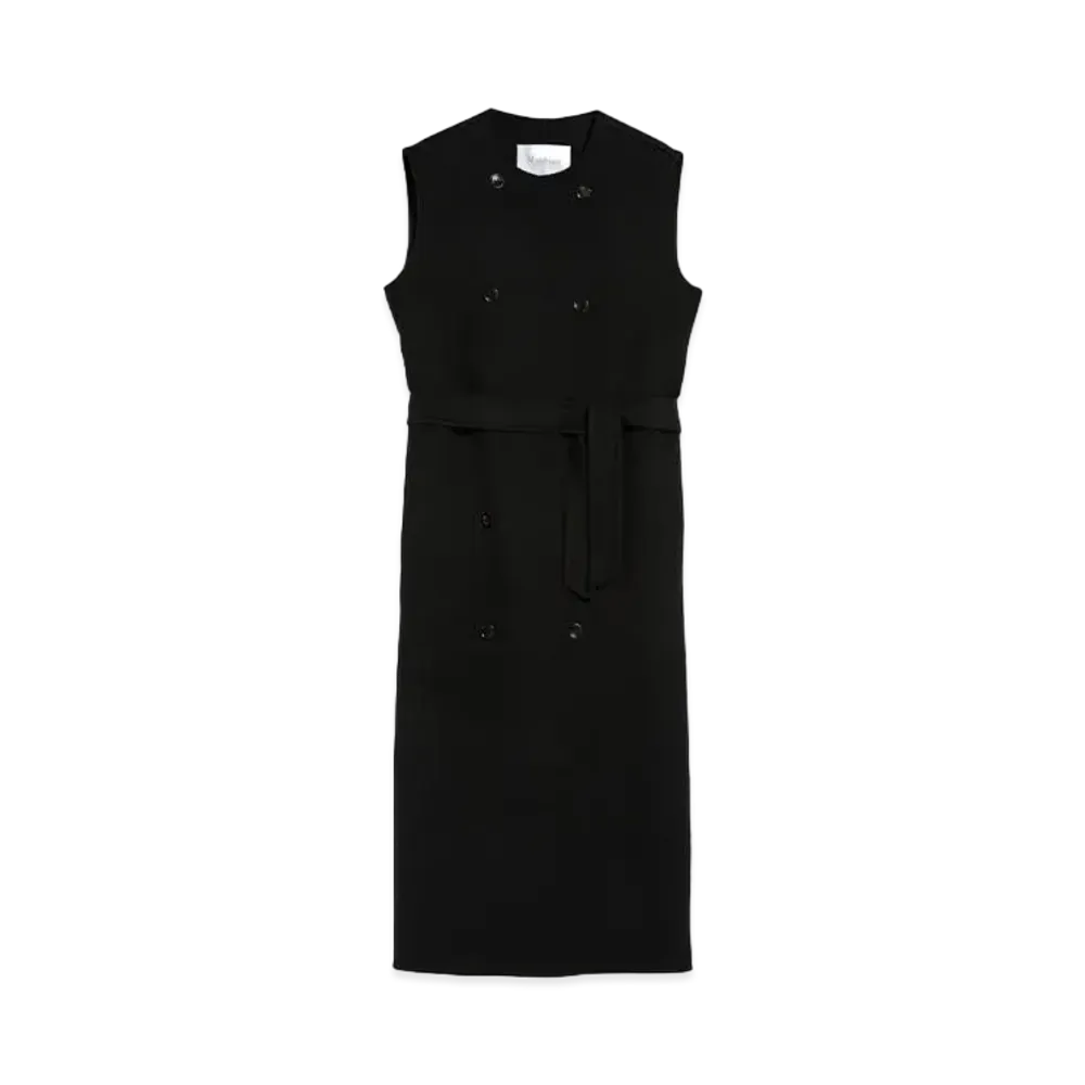 Max Mara Prava Wool Cashmere Double Face Long Gilet "Black"