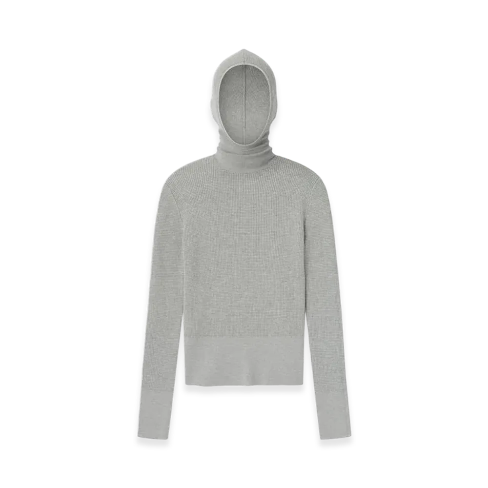 FEAR OF GOD ESSENTIALS Women's Waffle Long Sleeve Hoodie "Concrete Heather"