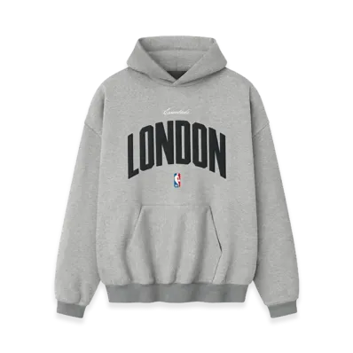 FEAR OF GOD ESSENTIALS x NBA London 90s Hoodie "Concrete Heather"