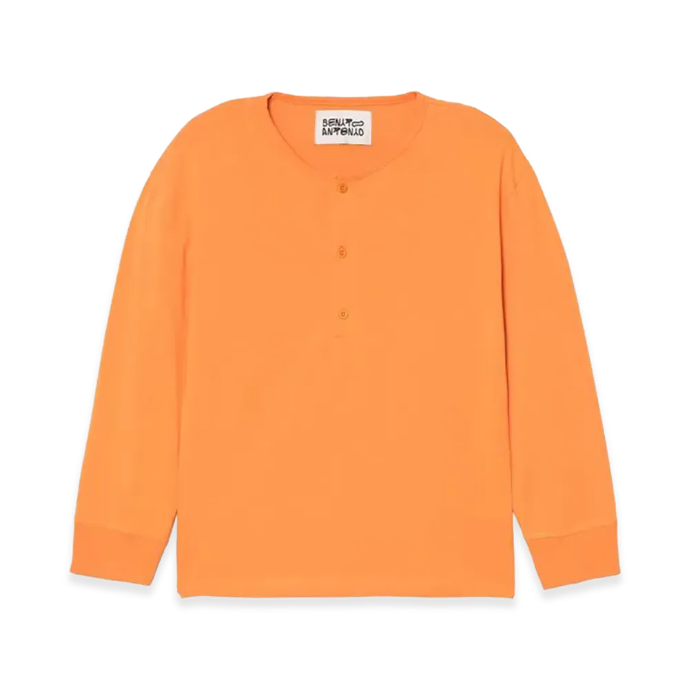 ZARA x Bad Bunny Benito Antonio Cropped Fit Henley Tee "Orange"