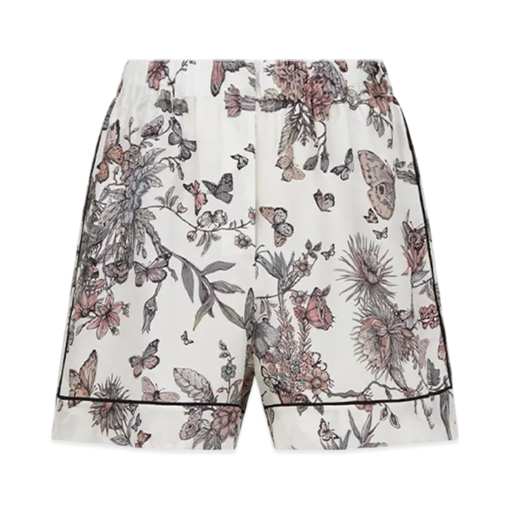 Dior Women's Shorts Mexico Silk Twill "White/Pastel Pink"
