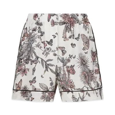 Dior Women's Shorts Mexico Silk Twill "White/Pastel Pink"