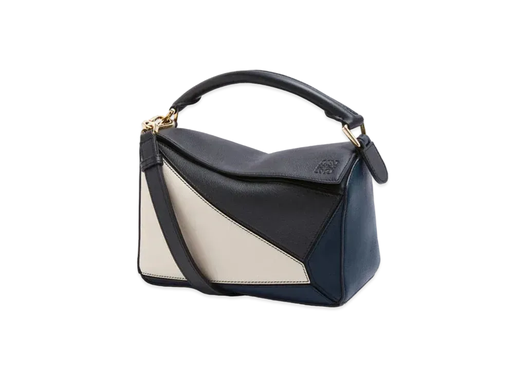 LOEWE Small Puzzle Bag In Classic Calfskin "Black/Angora"