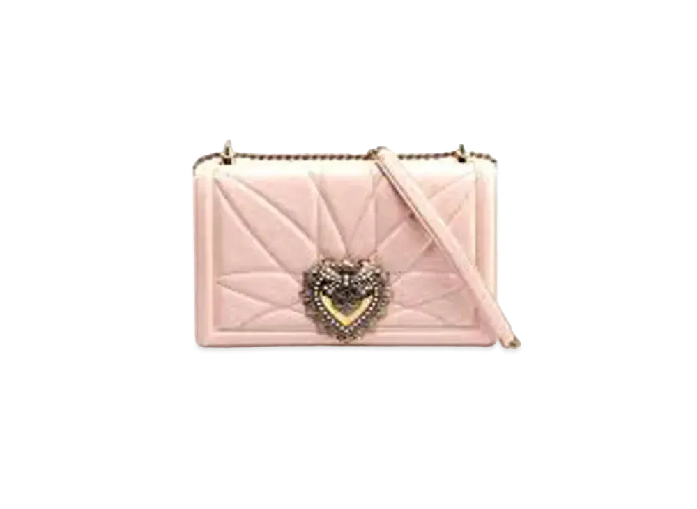 Dolce&Gabbana Devotion Bag Big Size Matrasse Nappa Leather "Pale Pink"